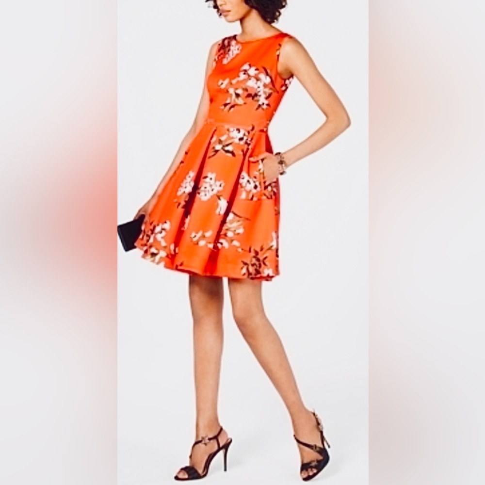 Taylor - Floral Fit & Flare Scuba Dress